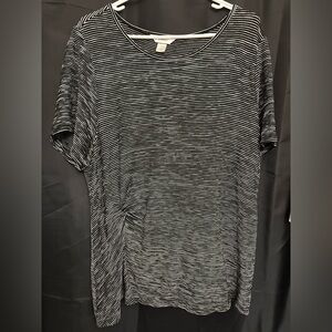 CJ Banks Black and White Short Sleeve Tee